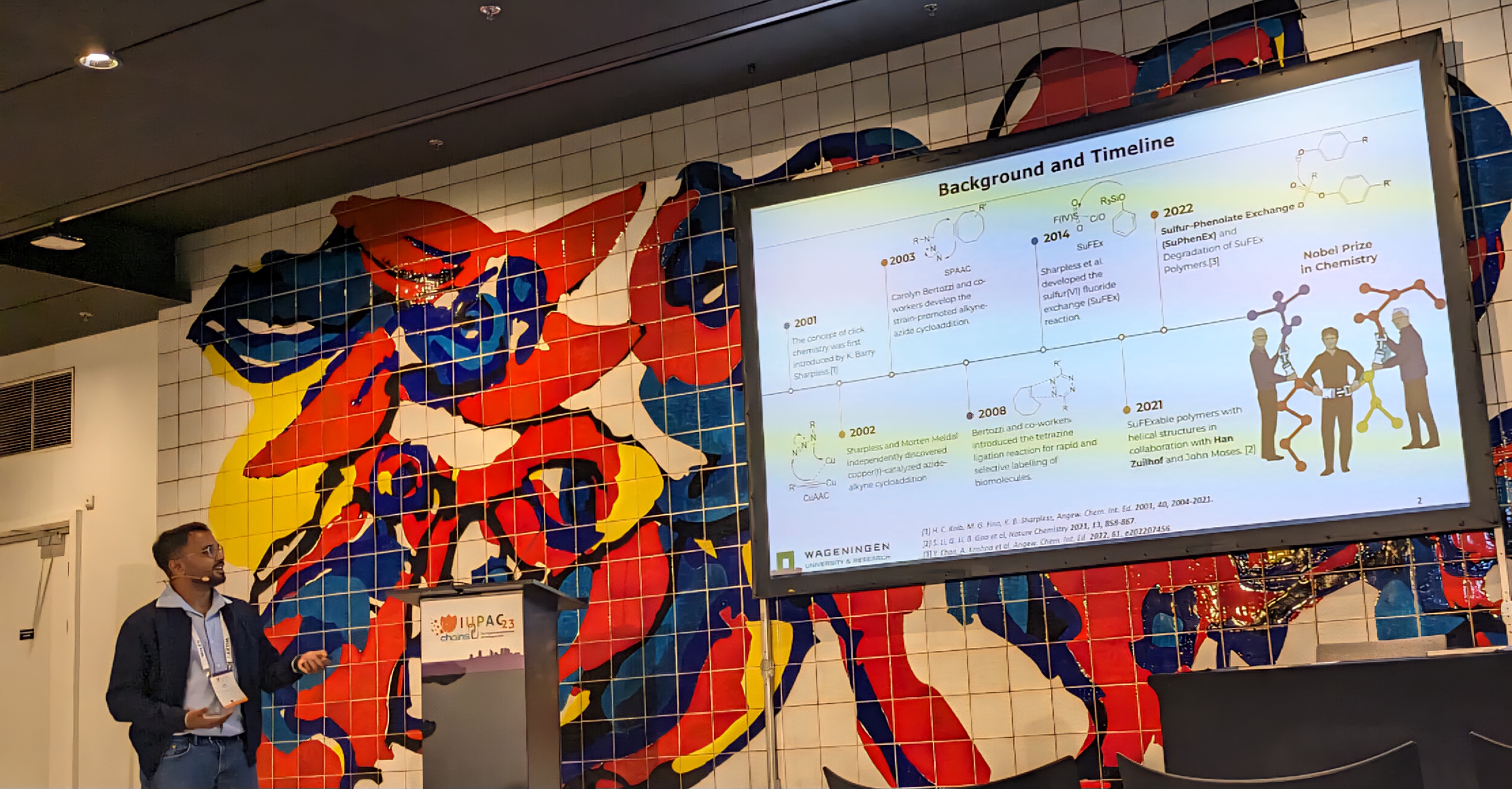 Akash Krishna presenting at the IUPAC/CHAINS 2023 conference